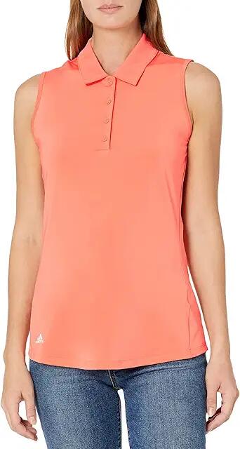 adidas Golf Ultimate365 Solid Sleeveless Golf Polo Shirt (Coral Fusion) Women's Clothing Cover