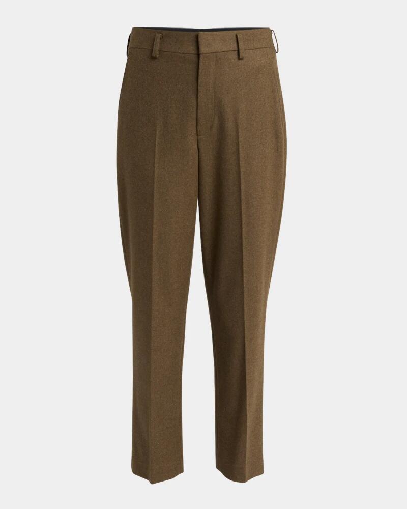 Loro Piana Doyle Cashmere Flannel Straight-Leg Ankle Trousers Cover