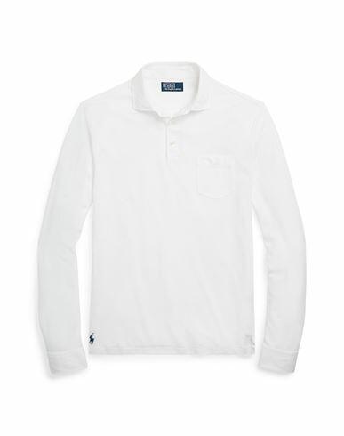 Polo Ralph Lauren Custom Slim Cotton-linen Oxford Polo Man Polo shirt White Cotton, Linen Cover