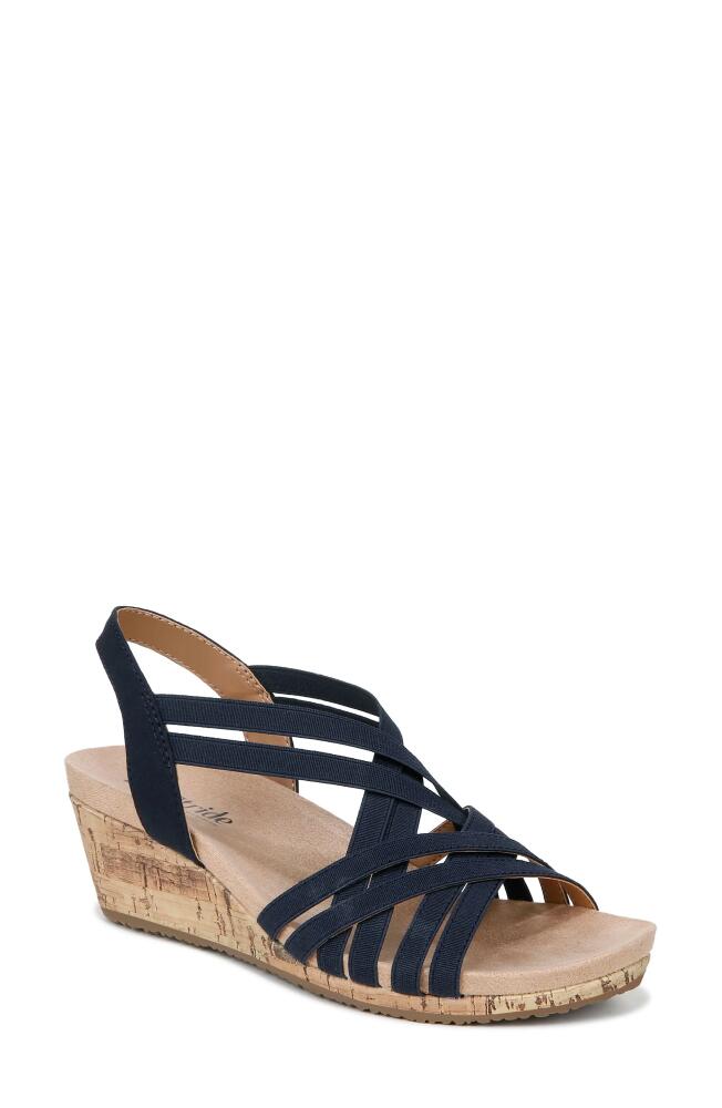 LifeStride Mallory Strappy Slingback Wedge Sandal in Lux Navy Cover