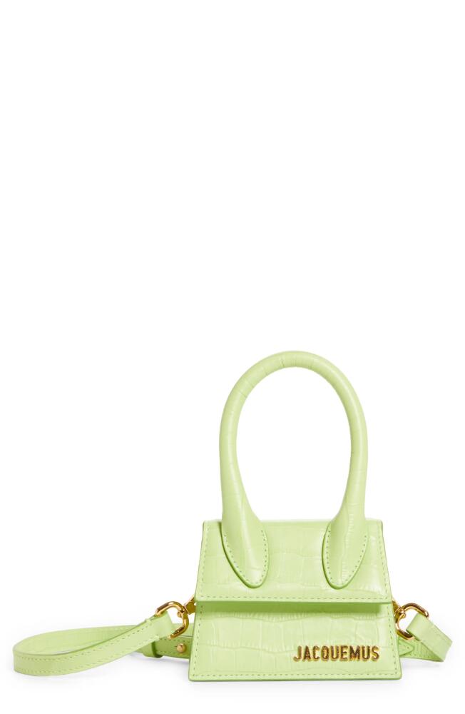 Jacquemus Le Chiquito Leather Mini Top Handle Bag in Light Green Cover