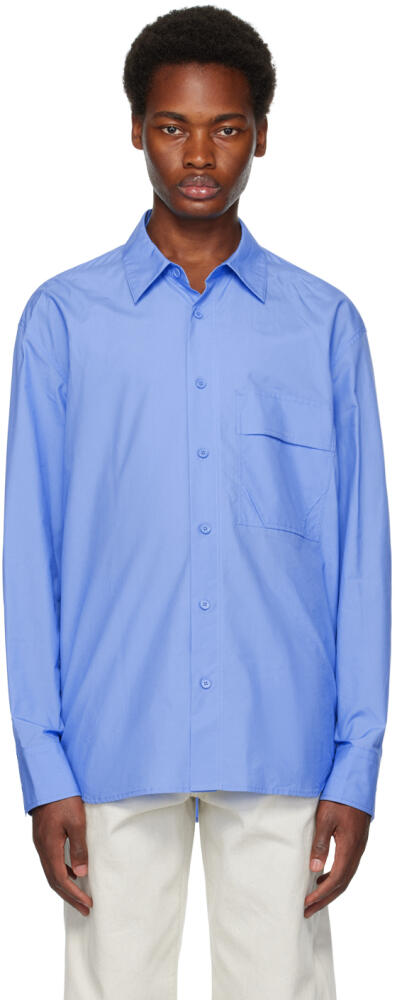 Solid Homme Blue Embroidered Shirt Cover