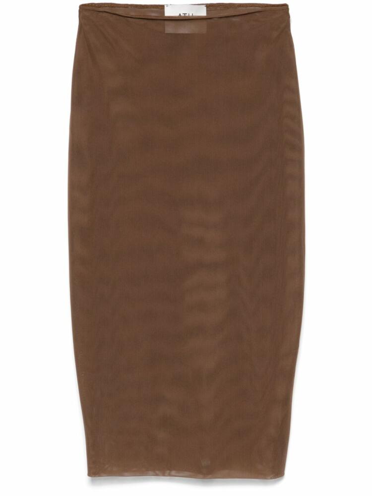 Atu Body Couture mesh-design midi skirt - Brown Cover