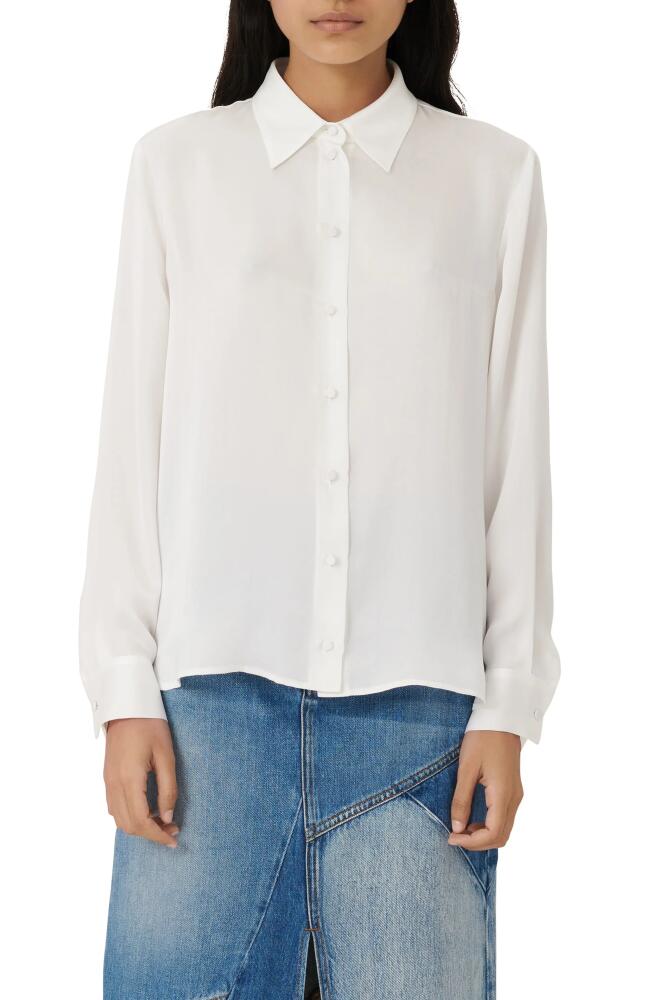 maje maja Silk Button-Up Blouse in White Cover