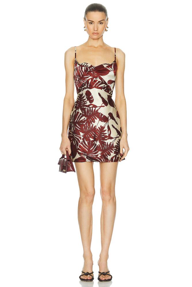 NICHOLAS Haley Cowl Draped Mini Dress in Brick Cover