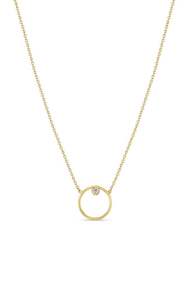 Zoë Chicco Diamond Circle Necklace in 14K Yellow Gold Cover