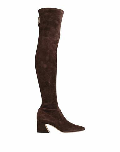 Alberta Ferretti Woman Boot Dark brown Soft Leather Cover