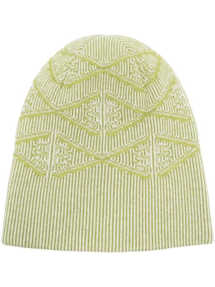 Barrie cashmere monogram beanie - Green Cover