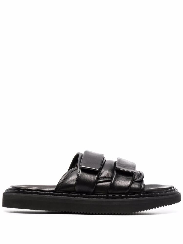 Officine Creative touch-strap leather slides - Black Cover