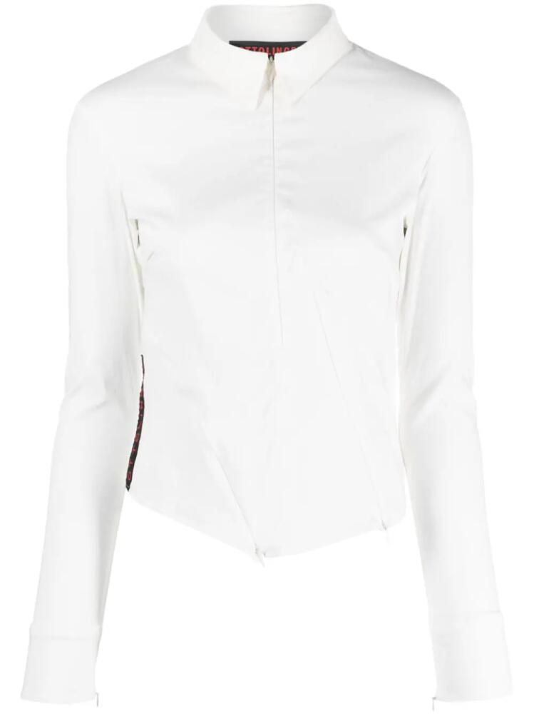 Ottolinger logo-patch corset-style shirt - White Cover