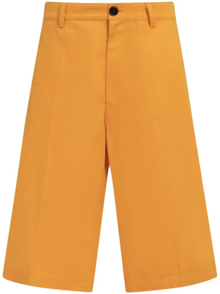 Marni logo-patch knee-length shorts - Yellow Cover