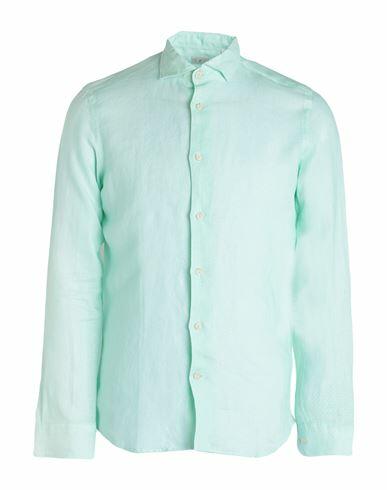 Drumohr Man Shirt Light green Linen Cover