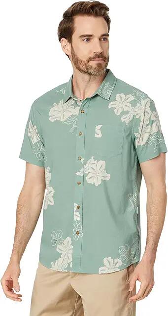 VISSLA Byebiscus Eco Short Sleeve Woven (Light Sage) Men's Clothing Cover