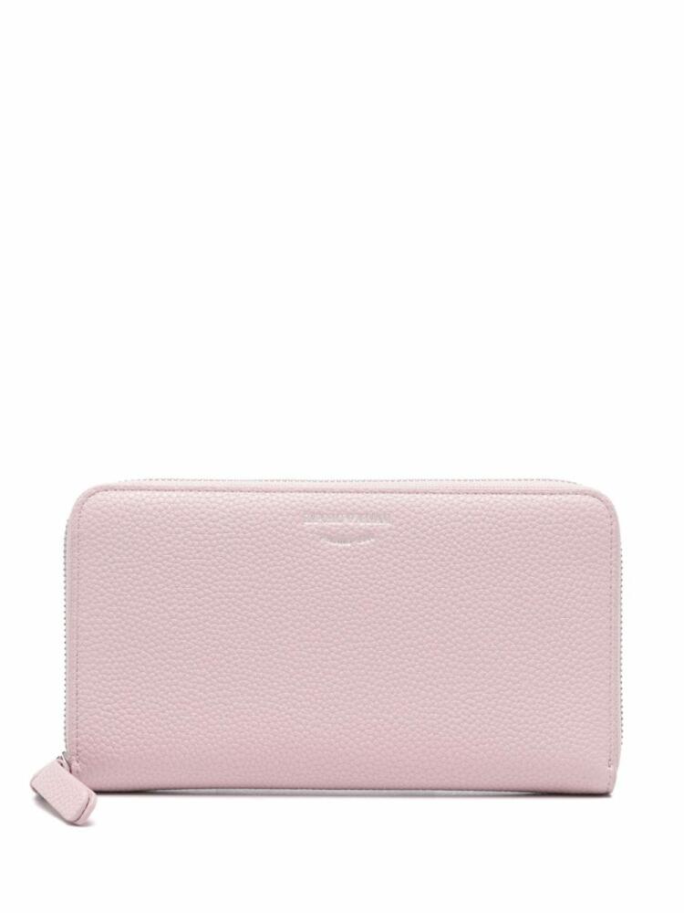 Emporio Armani pebbled-texture wallet - Pink Cover