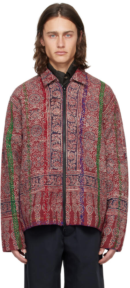 Kartik Research Red & Beige Embroidered Jacket Cover