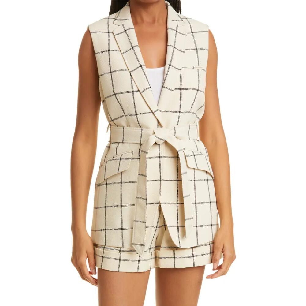 rag & bone Margot Sleeveless Plaid Blazer in Ivory Plaid Cover