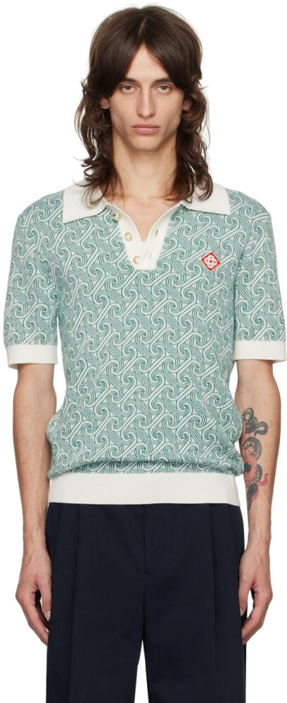 Casablanca Green Jacquard Monogram Polo Cover