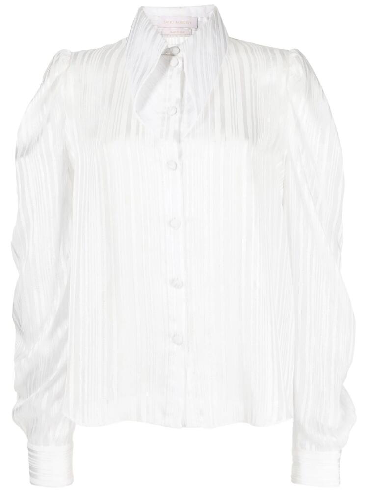 Saiid Kobeisy pointed-collar semi-sheer shirt - White Cover