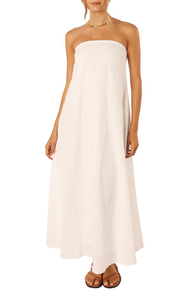 Petal & Pup Soph Strapless Cotton Maxi Dress in White Cover