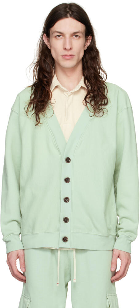 Les Tien Green Garment-Dyed Cardigan Cover