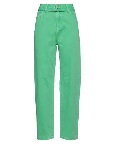 Isabelle Blanche Paris Woman Jeans Green Cotton Cover