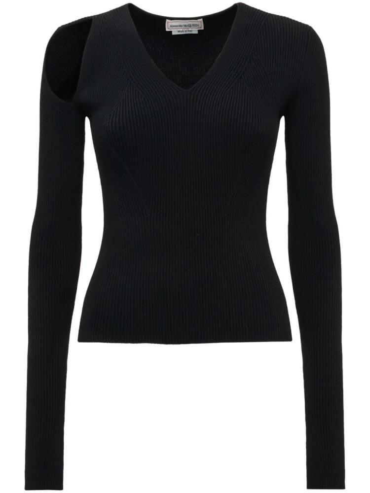 Alexander McQueen cut out-detail sweater - Black Cover