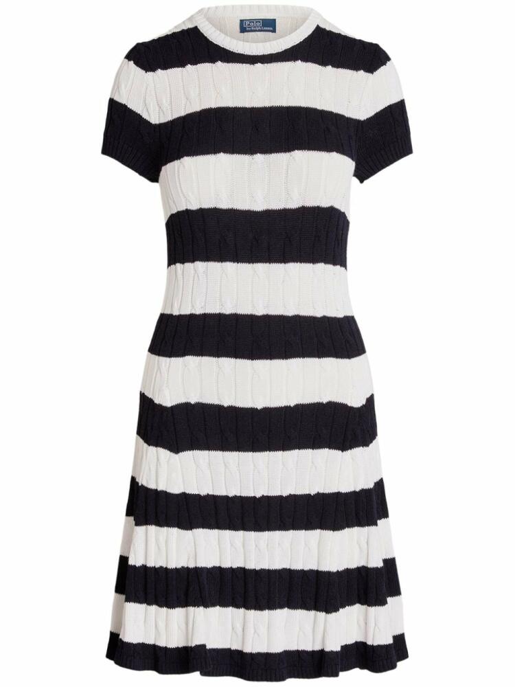 Polo Ralph Lauren cable-knit striped midi dress - White Cover