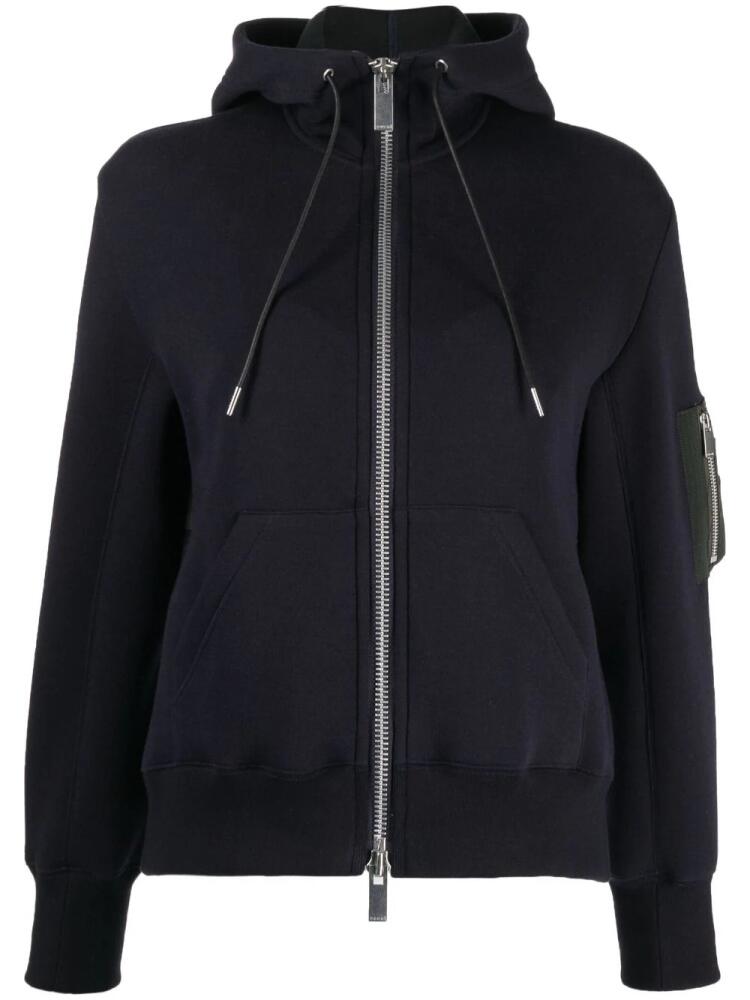 sacai zip-up jersey hoodie - Blue Cover