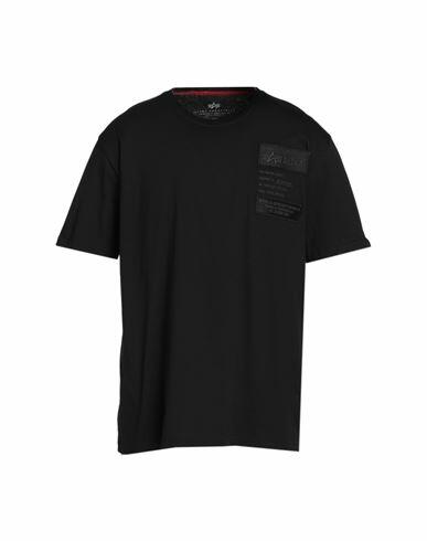 Alpha Industries Man T-shirt Black Cotton Cover