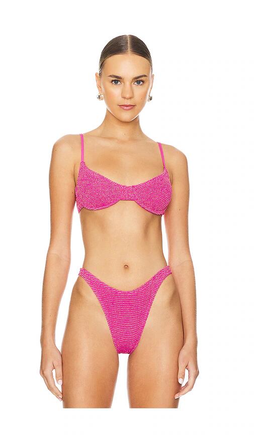 Bond Eye Gracie Balconette Bikini Top in Pink Cover