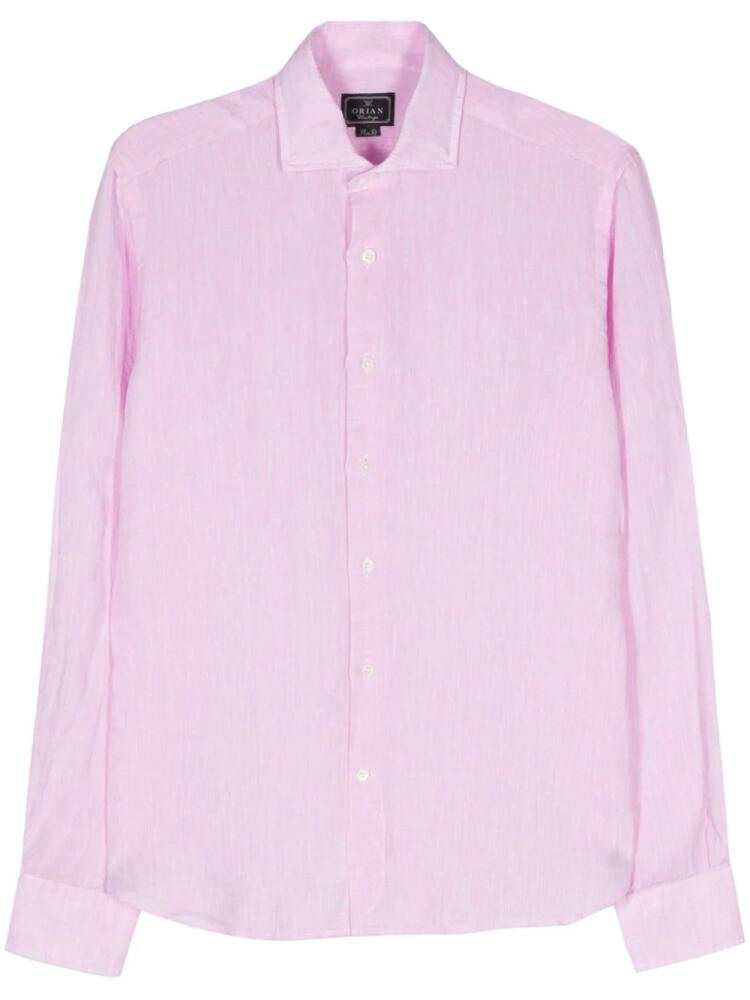 Orian long-sleeves linen shirt - Pink Cover