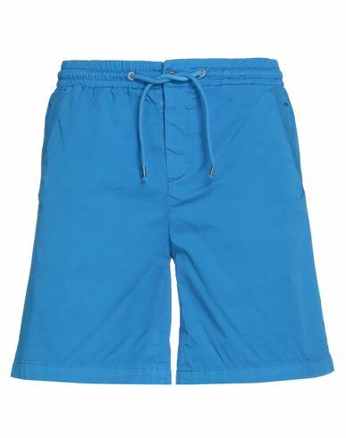 Bikkembergs Man Shorts & Bermuda Shorts Azure Cotton, Elastane Cover