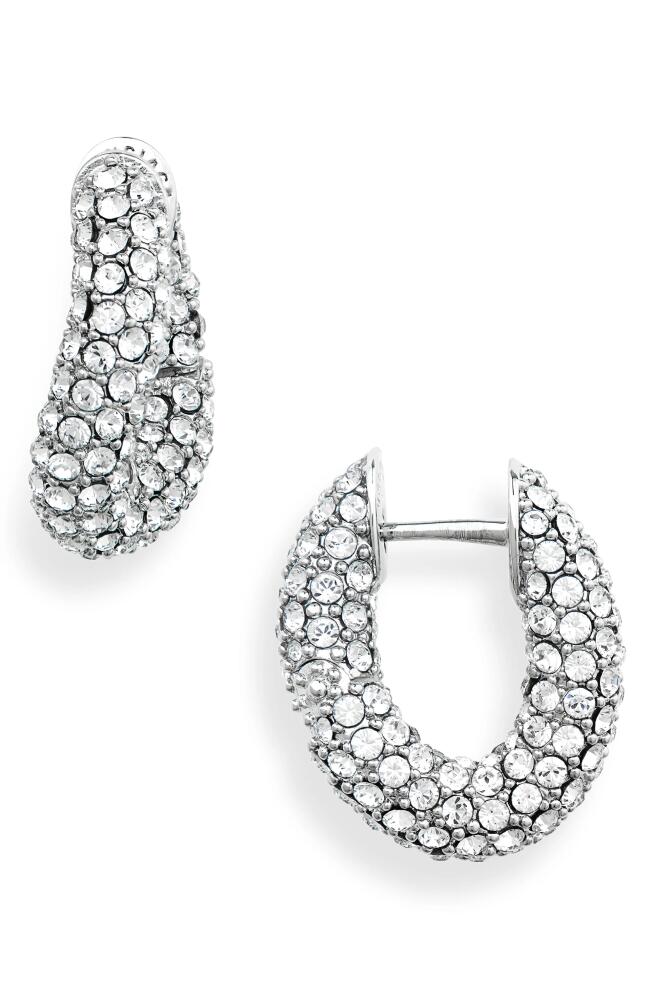 Balenciaga Crystal Hoop Earrings in Shiny Silver/Crystal Cover