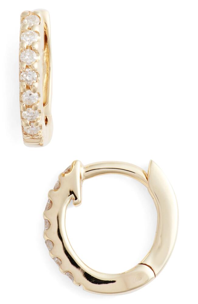 Dana Rebecca Designs Mini Diamond Huggie Hoop Earrings in Yellow Gold Cover