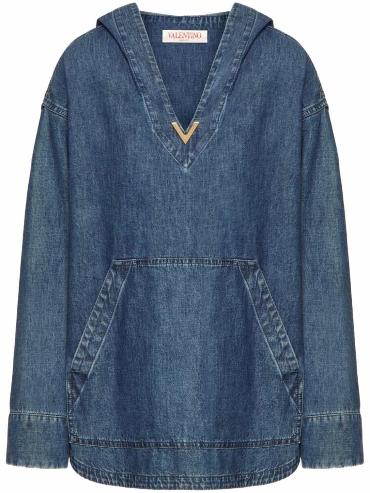 Valentino Garavani VGold chambray denim kaftan - Blue Cover