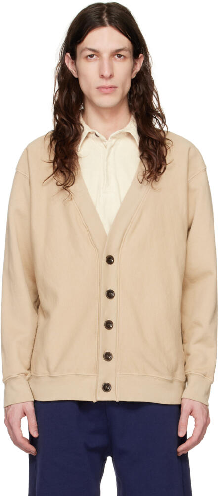 Les Tien Beige Y-Neck Cardigan Cover