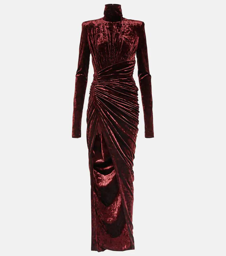 Alexandre Vauthier Draped velvet maxi dress Cover