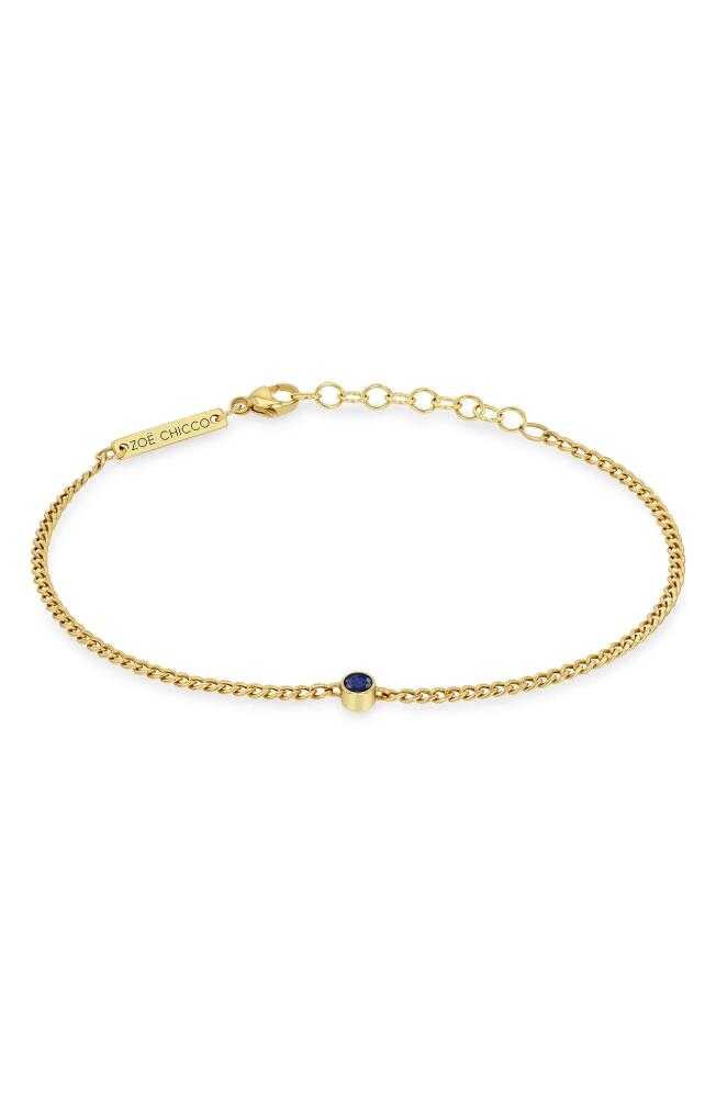 Zoë Chicco Bezel Blue Sapphire Pendant Bracelet in Yellow Gold Cover