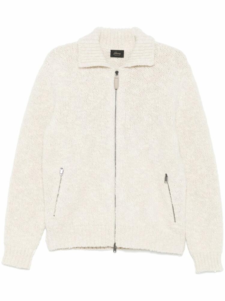 Brioni bouclé cardigan - White Cover