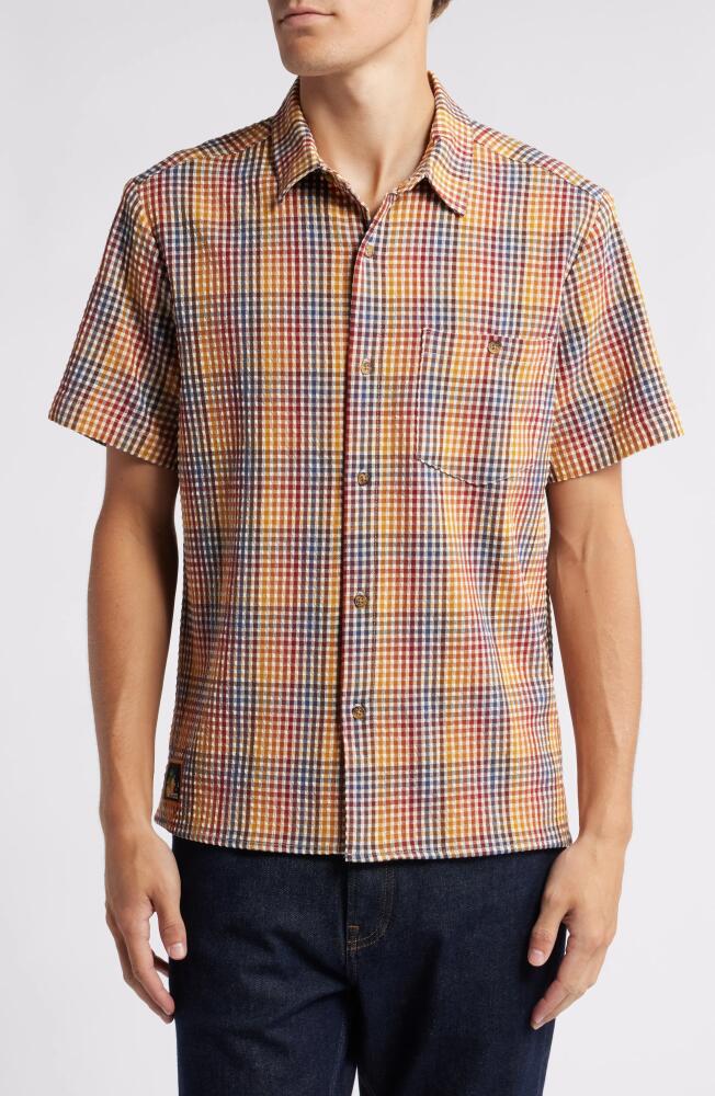 Percival Agora Clerk Plaid Button-Up Shirt in Orange Multi Check Cover