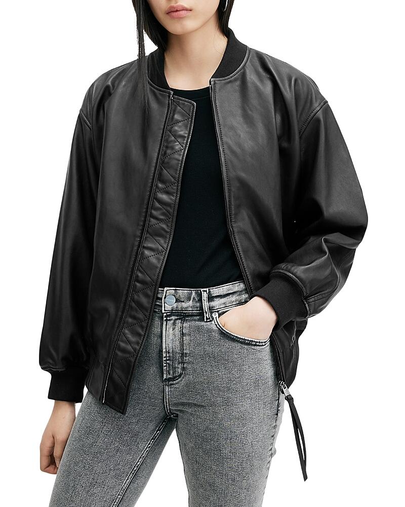 Allsaints Belle Leather Bomber Jacket Cover