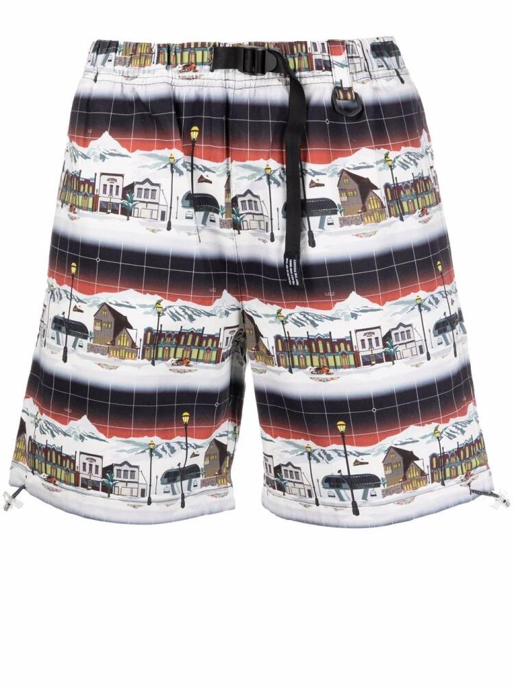 Billionaire Boys Club graphic-print buckle-fastened shorts - White Cover