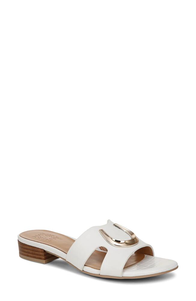 Naturalizer Misty Slide Sandal in White Leather Cover