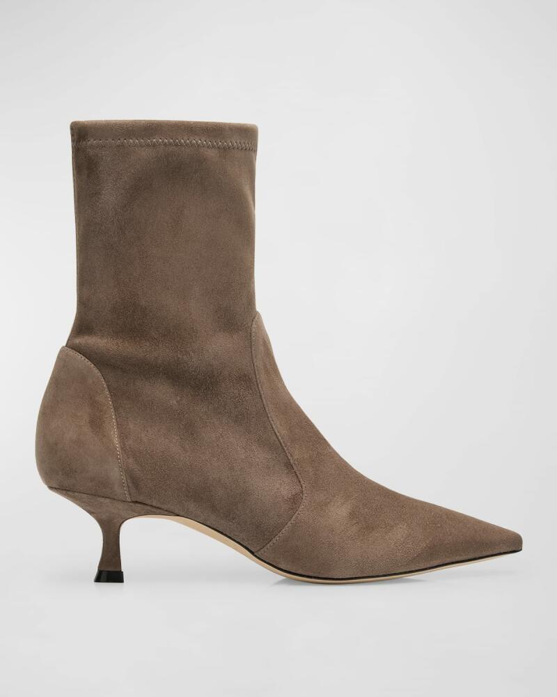 Stuart Weitzman Naomi Stretch Suede Ankle Booties Cover