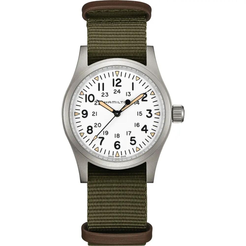 Hamilton Khaki Field Mechanical NATO Strap Watch, 38mm in White Cover