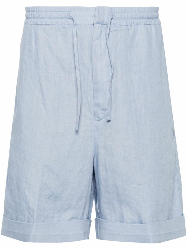 Canali mid-rise linen bermuda shorts - Blue Cover