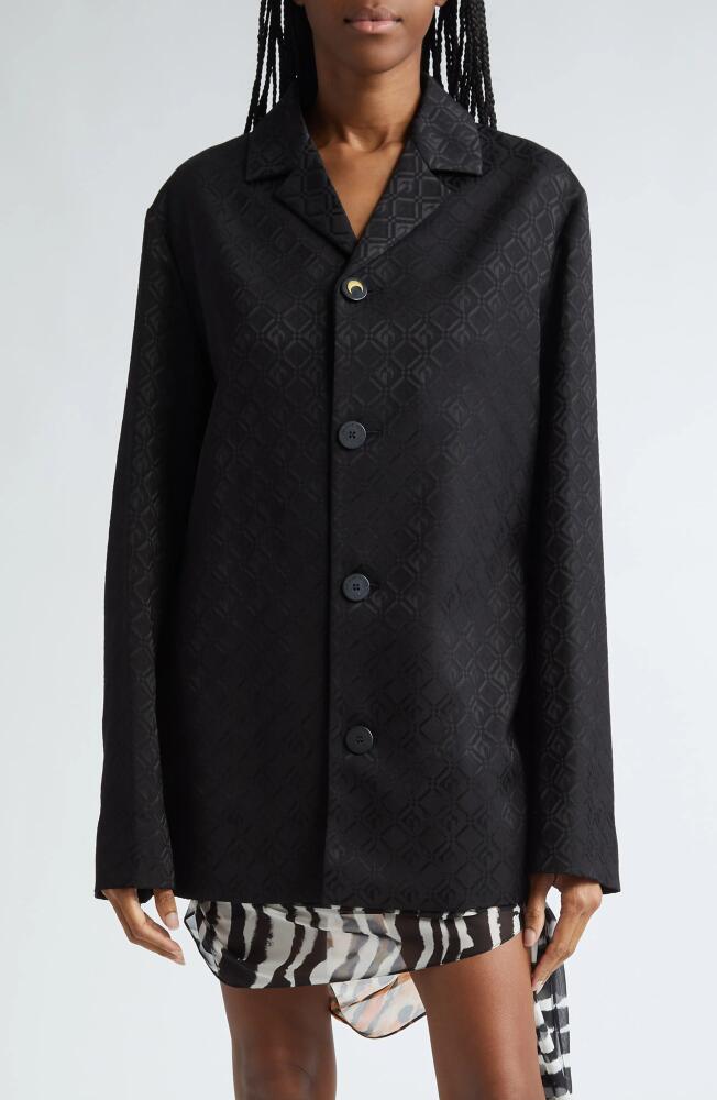 Marine Serre Moon Diamant Jacquard Shirt Jacket in Black Cover