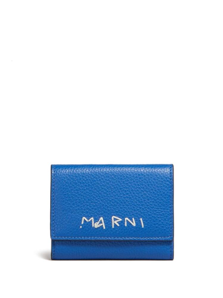 Marni logo-embroidered key holder - Blue Cover