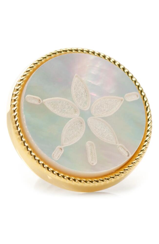 Cufflinks, Inc. Sand Dollar Mother-of-Pearl Lapel Pin in Gold Cover