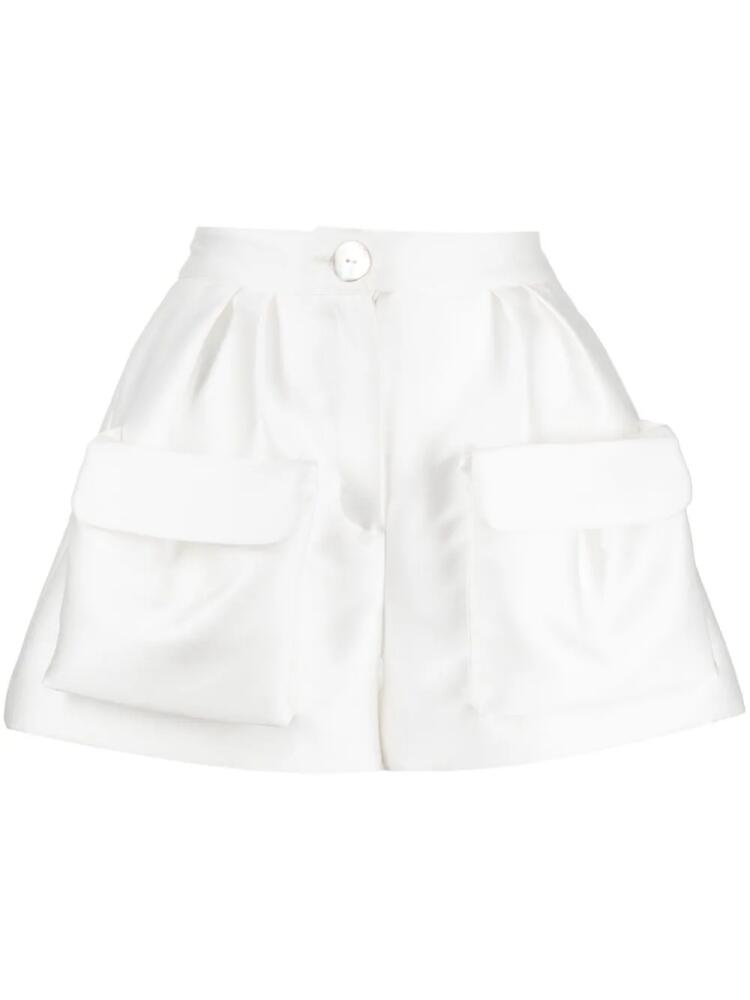 Isabel Sanchis 3D-pockets satin mini shorts - White Cover